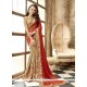 Faux Chiffon Embroidered Work Designer Half N Half Saree