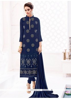 Navy Blue Churidar Designer Suit