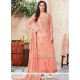 Chanderi Peach Resham Work Designer Palazzo Suit