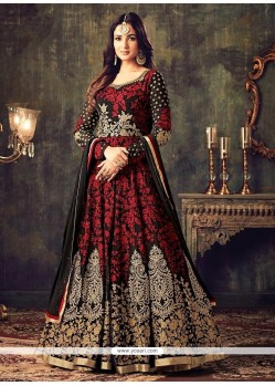 Black And Red Floor Length Anarkali Suit