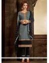 Embroidered Work Grey Pant Style Suit
