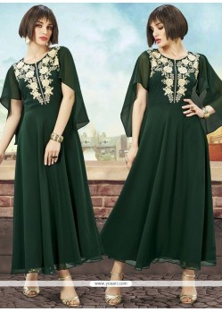 Faux Georgette Embroidered Work Party Wear Kurti