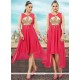 Embroidered Work Hot Pink Party Wear Kurti