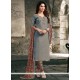 Print Work Cotton Grey Churidar Suit