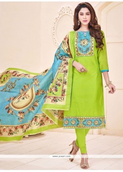 Print Work Churidar Suit