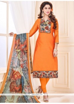 Print Work Cotton Churidar Suit