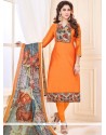 Print Work Cotton Churidar Suit