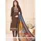 Brown Cotton Churidar Suit