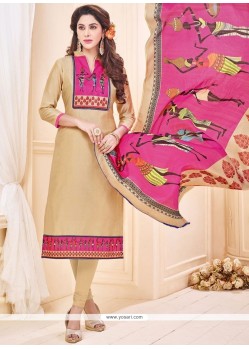 Cotton Print Work Churidar Suit