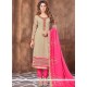 Faux Georgette Beige Designer Straight Suit