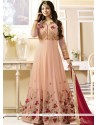 Ayesha Takia Embroidered Work Pink Faux Georgette Floor Length Anarkali Suit