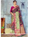 Art Silk Green And Magenta Weaving Work Designer Traditional Saree