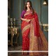 Red Weaving Work Art Silk Designer Traditional Saree