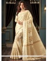 Weaving Work Off White Art Silk Traditional Saree