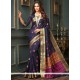 Navy Blue Weaving Work Traditional Saree