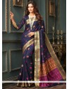 Navy Blue Weaving Work Traditional Saree