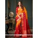 Weaving Work Orange Art Silk Designer Traditional Saree