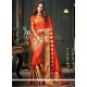 Weaving Art Silk Traditional Designer Saree In Rust