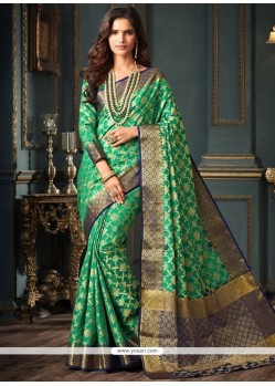 Art Silk Sea Green Designer Traditional Saree