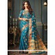 Blue Weaving Work Traditional Designer Saree