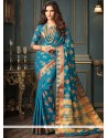 Blue Weaving Work Traditional Designer Saree