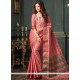 Weaving Work Pink Designer Traditional Saree