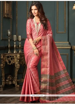 Weaving Work Pink Designer Traditional Saree