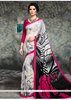 Faux Crepe Printed Saree