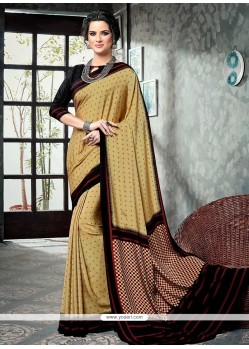 Faux Crepe Multi Colour Printed Saree