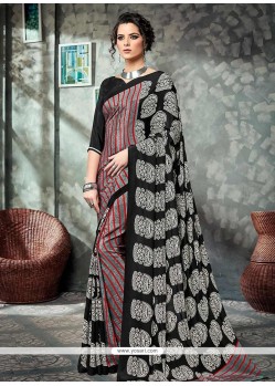 Print Work Faux Crepe Printed Saree