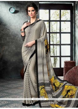 Print Work Faux Crepe Printed Saree