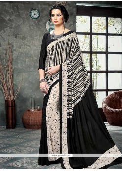 Print Work Faux Crepe Printed Saree