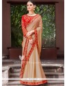 Beige Art Silk Traditional Designer Saree