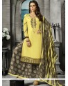 Cotton Yellow Long Choli Lehenga