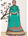 Bhagalpuri Silk Sea Green Long Choli Lehenga