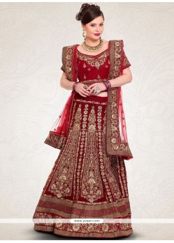 Maroon Resham Work Lehenga Choli