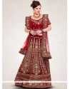 Maroon Resham Work Lehenga Choli