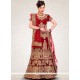 Net Maroon Zari Work Lehenga Choli