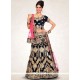 Zari Work Navy Blue Velvet Lehenga Choli