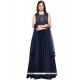 Hand Work Fancy Fabric Readymade Gown In Navy Blue