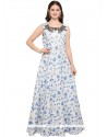 Multi Colour Fancy Fabric Readymade Gown