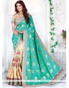 Patch Border Work Designer Half N Half Saree