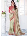 Art Silk Beige Classic Designer Saree