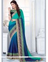 Satin Embroidered Work Shaded Saree