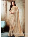 Beige Embroidered Work Saree