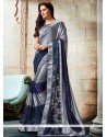 Embroidered Work Shimmer Georgette Shaded Saree