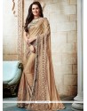 Beige Shimmer Georgette Designer Saree