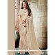 Cream Patch Border Work Net Classic Designer Saree