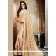 Lycra Beige Embroidered Work Saree