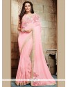 Pink Lycra Designer Saree